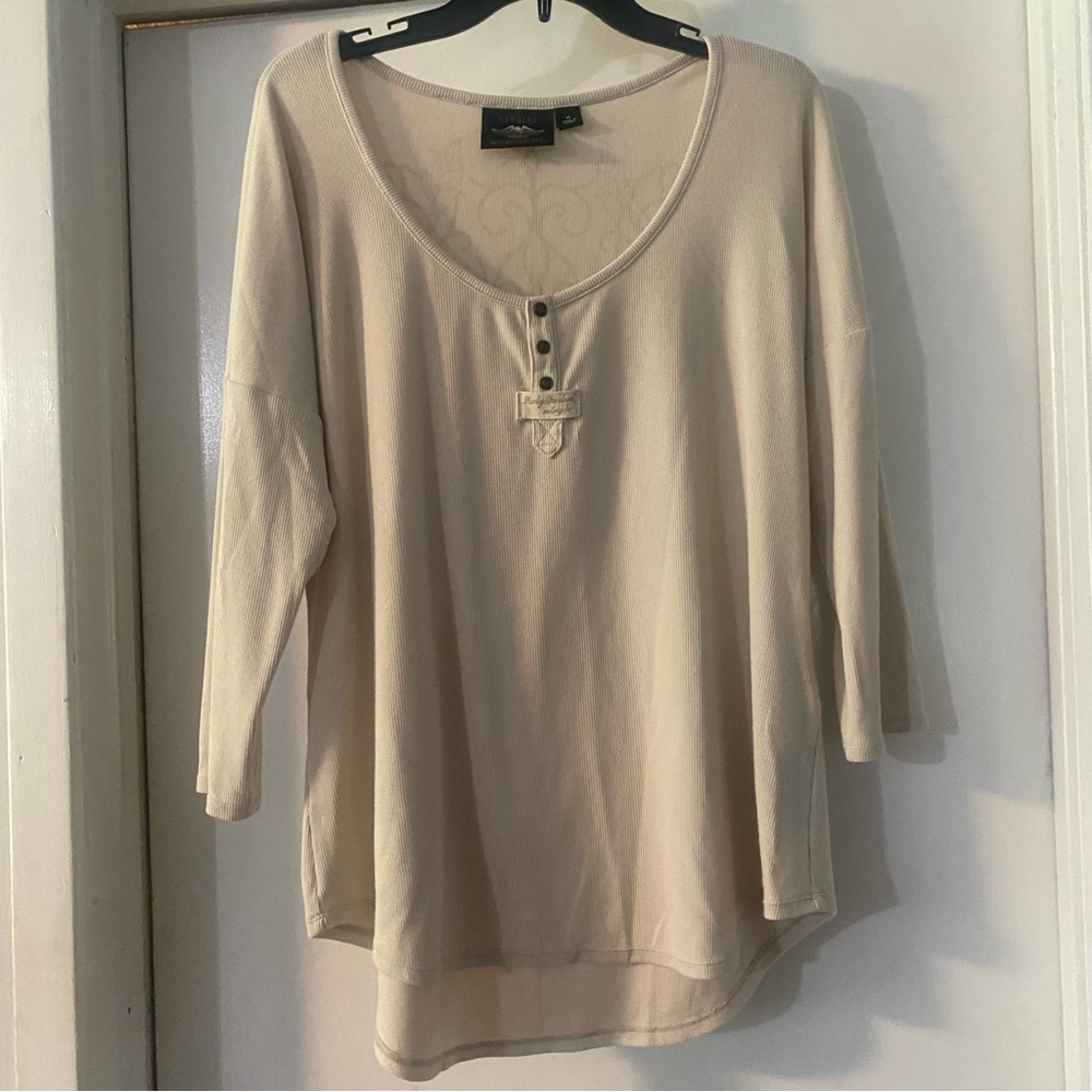 Harley-Davidson Women's Long Sleeve Scoop Neck Tee in Beige